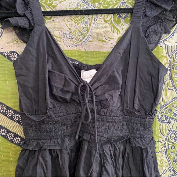 NWT Cleobella Black Elaina Organic Cotton Tiered Eyelet Midi Dress Size Medium - Picture 7 of 13